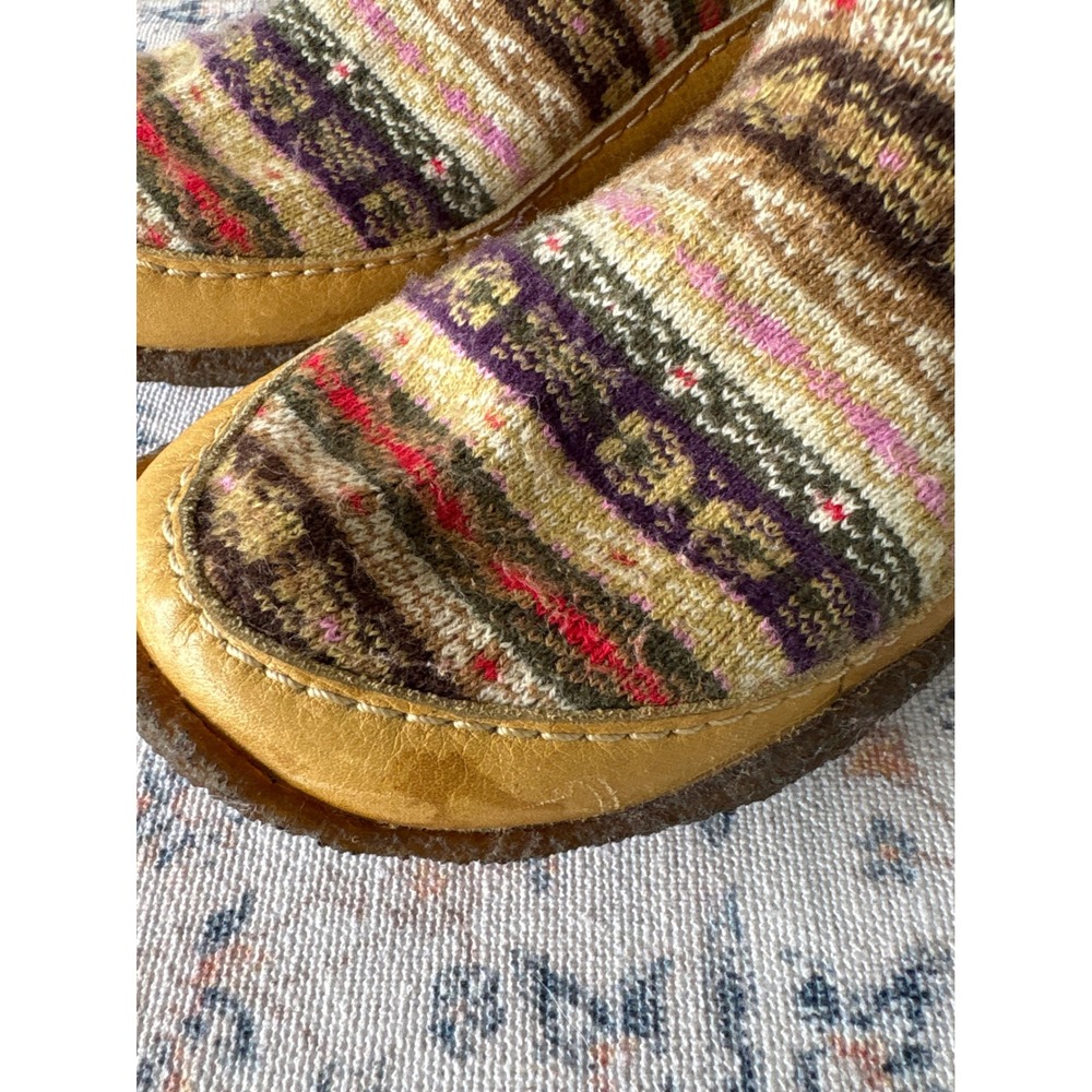 Sorel Norquay Sweater Fair Isle Knit Leather Boots Brown Purple Womens 10 - Picture 4 of 13